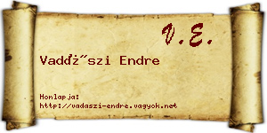 Vadászi Endre névjegykártya